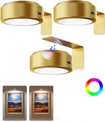Produktbild von Wandbeleuchtung dimmbar 3 Farbtemperatur RGB Gold