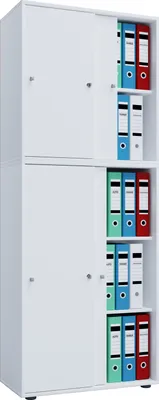 Produktbild von VCM Büroschrank mit 5 Fächern | moderner Aktenschrank mit Schiebetüren | Maße ca. B. 70 x H. 184 x T. 37 cm – Lona 5-Fach