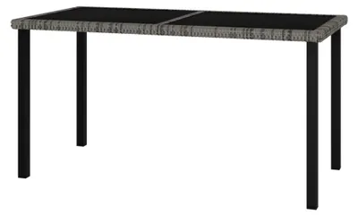 Produktbild von Garten-Esstisch Grau 140x70x73 cm Poly Rattan