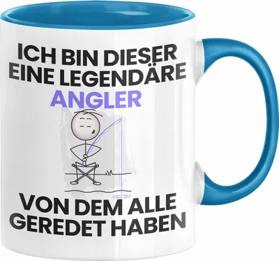 Produktbild von Angler Geschenk Tasse Lustige Geschenkidee Geburtstag für Angler Ich Bin Dieser Legendäre Angler Von Dem Alle Geredet Haben Kaffee-Becher (Blau)