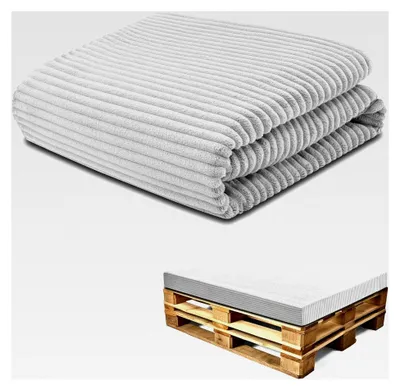 Produktbild von Bezug für Schaumstoffplatte Palettenkissen Keilkissen Bodenmatratze 120x80 cm - Geeignet für Palettenmöbel & Bett Hellgrau Lincoln