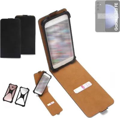 Produktbild von K-S-Trade Handyhülle Schutzhülle kompatibel mit Samsung Galaxy S23 FE Hülle Case Cover Flip Style Bumper schwarz 1x