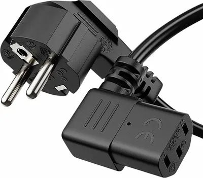 Produktbild von SONERO Netzkabel Schutzkontaktstecker, X-SKW-C13W-010B, 90°, schwarz, 1m