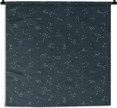 Produktbild von MuchoWow® Wandteppich Wandbehang Sterne - Himmel - Muster 150x150 cm Tapisserie Dekoration Wandtuch - Wohnaccessoires - Modernes