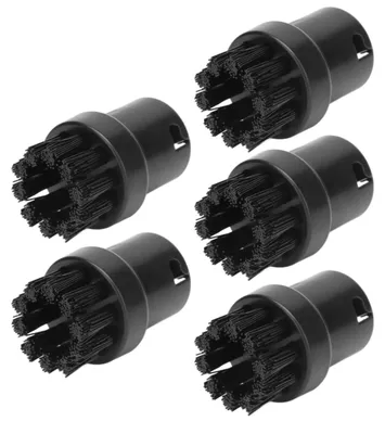 Image de Brosse à vapeur - Kit de rechange de 5 pièces pour nettoyeur vapeur - Accessoire pour mop à vapeur - Noir