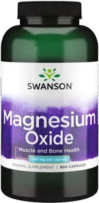 Obrázok produktu pre Oxid horečnatý 200 mg 500 kapsúl Swanson Health Products