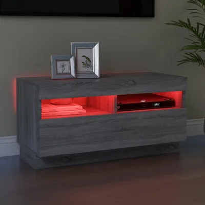Produktbild von vidaXL TV-Schrank mit LED-Leuchten Grau Sonoma 80x35x40 cm