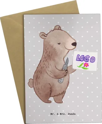Produktbild von Mr. & Mrs. Panda Beileidskarte Werbetechniker Herz - Grau Pastell - Geschenk, hochzeitskarten, babykarte, osterkarte, einladungskarten, weihnachtskarten, Grußkarte