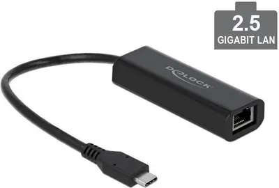 Produktbild von DELOCK Adapter USB 3.1 Typ-C Stecker zu 2,5 Gbit LAN