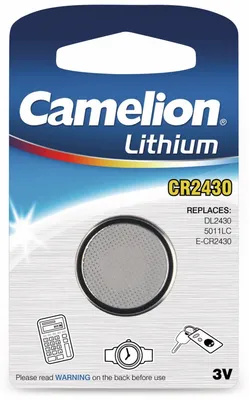 Obrázek produktu pro Camelion CR2430-BP1, Baterie na jedno použití, CR2430, Lithium, 3 V, 1 kusů, Knoflíková