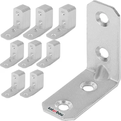 Produktbild von KOTARBAU® 100er Set Winkelverbinder 35 x 35 x 16 x 2 mm mit Sicke Stahl Bauwinkel Montagelöcher Möbelverbinder Verzinkt Schwerlast Holzverbinder Montagewinkel