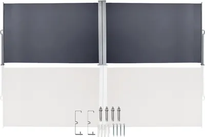 Produktbild von Seitenmarkise Ausziehbar Balkon Anthrazit Sonnenschutz Vollkassette Sichtschutz grau 180x600cm