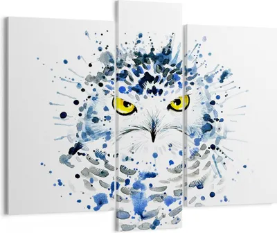 Produktbild von Bild auf Leinwand - Leinwandbild - Mode Design Eule Aquarell - 95x80cm - Wand Bild - Wanddeko - Leinwanddruck - Bilder - Kunstdruck - Wanddekoration - Leinwand bilder - Wandkunst - CB95x80-2838