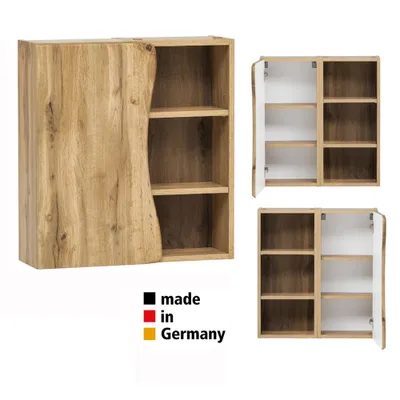 Produktbild von Hängeschrank mit Regal 60 cm breit KAHLA-03 in Wotan Eiche Nb., B/H/T: ca. 60/64/20 cm