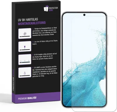 Produktbild von 1x 9H Panzerglas für Samsung Galaxy S22 UV-Liquid Displayschutz Panzerfolie Schutzglas Displayglas Tempered Glasfolie Schutzfolie Sicherheitsglas Hartglas Echtglas