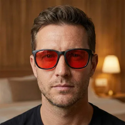 Image de VeyRey Lunettes bloquant la lumière bleue Quinite monture noire verres rouges Universelles