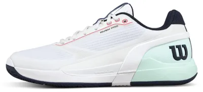 Imagen del producto de Zapatillas de tenis para hombre Wilson Rush Pro 5, modelo para todo tipo de superficie, color blanco/azul/rojo