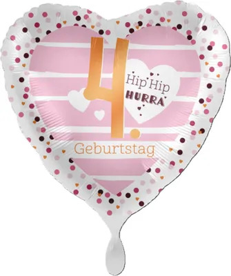 Produktbild von 18"/Ø43cm Herz Folienballon  "Hip Hip Hurra" #4