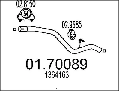 Produktbild von MTS Abgasrohr Auspuffrohr für FORD Focus II Kombi (DA, FFS, DS) Hinten 01.70089
