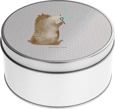 Produktbild von Mr. & Mrs. Panda Dose Bär Seifenblasen - Grau Pastell - Geschenk, keksdosen, Vorratsdosen, Vorratsbehälter, Lustig Sein Glücklich Traurig Happy, Kaffeedose, Teddy