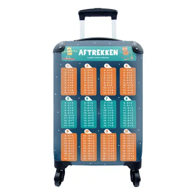 Produktbild von MuchoWow® Koffer Handgepäck Trolley Rollkoffer Kleine Reisekoffer mit 4 Rollen - Subtraktion - Lernen - Jungen - Mädchen - Kinder - Cabin Size < 55x40x23 cm & 55x40x20 cm - Kinderkoffer - Kabinenkoffer - Boardgepäck - Reise-Box - Reisekoffer - Reisegepäck - Koffer mit Bild - Trolley für Kinder