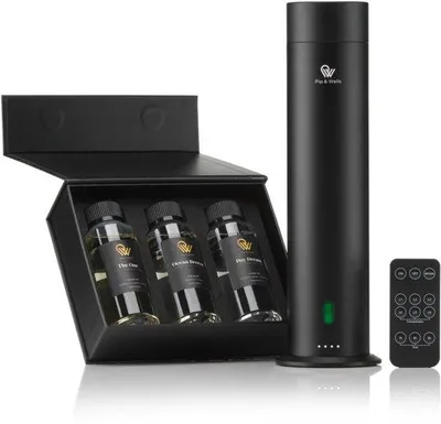 Immagine prodotto di Diffusore di oli essenziali Pip & Wells® Pure One – Confezione da 3 diffusori senza acqua da 120 ml | Diffusore di aromi senza fili con batteria ricaricabile e telecomando