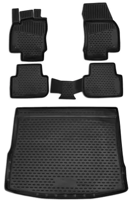 Produktbild von Gummi Kofferraumwanne + Fußmatten Set für VW Tiguan 2 AD, Bj. 1/2016-