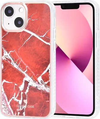 Produktbild von UNIQ Accessory iPhone 13 Mini TPU Backcover - Marble Red