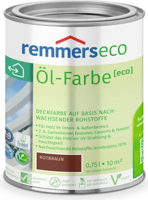 Produktbild von Remmers Öl-Farbe [eco] rotbraun 0,75 l, Holzlack
