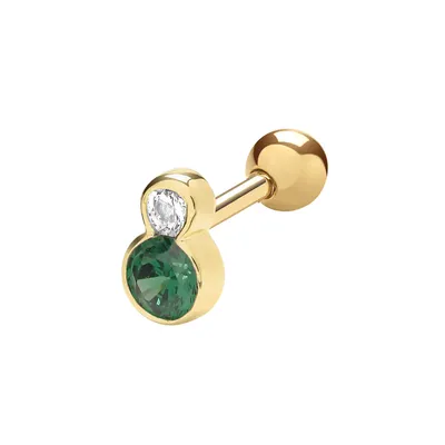 Produktbild von Edle 9 Karat (375) Gold Damen - Einzel Knorpel Ohrstecker mit Zirkonia - 6mm*4mm; TRS35097