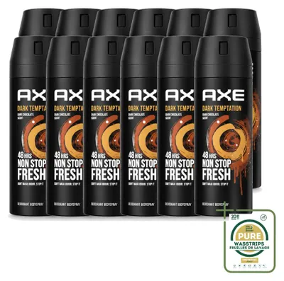 Immagine prodotto di 12 confezioni di deodorante spray Axe Dark Temptation, 150 ml - Confezione da 12 pezzi