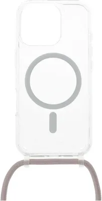 Immagine prodotto di Custodia per iPhone 16 Pro Collo fisso MagPure con MagSafe, trasparente con cordino rosa