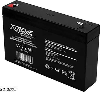 Produktbild von Gel Akku Batterie 6V 7,2Ah 7,2 Ah Gelakku Ersatzakku Battery Wartungsfrei