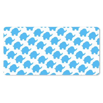Produktbild von MuchoWow® Schreibtischunterlage Blau - Elefant - Design 80x40 cm - XXL Mauspad - Gaming Mauspad