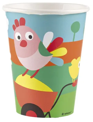 Produktbild von amscan 9900375 Motivbecher Fram Fun - 0,25 l, Pappe, 8 Stück