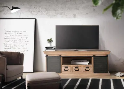 Produktbild von Industrialller TV-Möbel aus Mangoholz, 55 cm x 150 cm x 40 cm Giner y Colomer