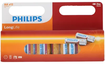 Produktbild von Philips LongLife R6L12W/10, Einwegbatterie, AA, Zinkchlorid, 1,5 V, 12 Stück(e), 3 Jahr(e)