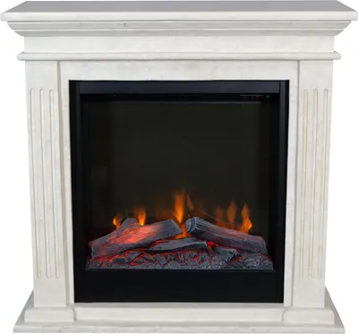 Image de Xaralyn cheminée électrique - Cadiz ELE-SWP - pierre naturelle blanche polie - 1500 Watt chauffage - avec télécommande - cheminée encastrable incluse - cheminée décorative