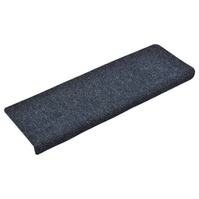 Image de vidaXL Tapis de sol Autoadhésif 15 pièces 65x21x4 cm Bleu Bord rectangulaire