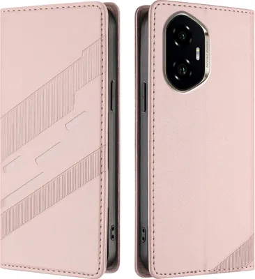 Produktbild von Hülle für Honor 300, Kunstleder Brieftaschen Handyhülle mit Kartenfach und Standfunktion Pink