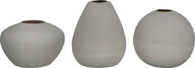 Immagine prodotto di Gilde Vase, klein, "Milo", Keramik, grau, H. 12 cm, D. 9 cm 53167 4063387531679 3 Stück (3-fach sortiert)