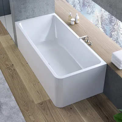 Obrázok produktu pre Kolpasan voľne stojaca rohová vaňa ELEKTRA-SP-D - farba: biela, rozmer: 185x85 cm