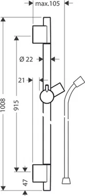 Produktbild von Brausenstange UnicaS Puro 900mm mattweiß mattweiß