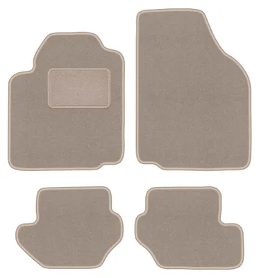 Produktbild von Velours-Fußmatten für Ford Fiesta MK5 1999-2002 (Schrägheck) – 4-tlg, Beige, passgenau – Wielganizator LUX