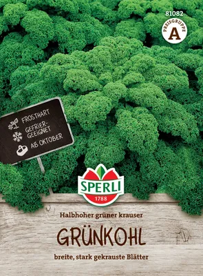 Produktbild von SPERLI Grünkohlsamen Halbhoher grüner krauser Brassica oleracea 90 Pflanzen