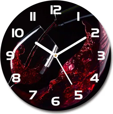 Produktbild von Wanduhr aus Glas 30fi Glasbild Glasuhr Gehärtetes Glas - weisse-zeiger - Red wine