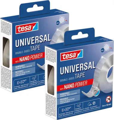 Image de TESA UNIVERSAL NANO POWER Ruban adhésif double face de montage 3 m x 30 mm x 2