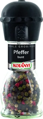 Produktbild von Kotanyi Mühle Pfeffer bunt grob fein in einer Gewürzmühle 35g