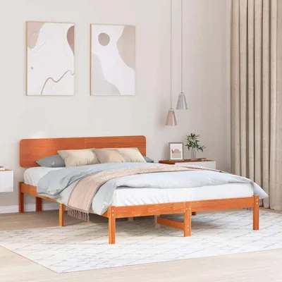 Obrázok produktu pre Maison Exclusive – rám postele voskovohnedý 150 x 200 cm Masívne borovicové drevo