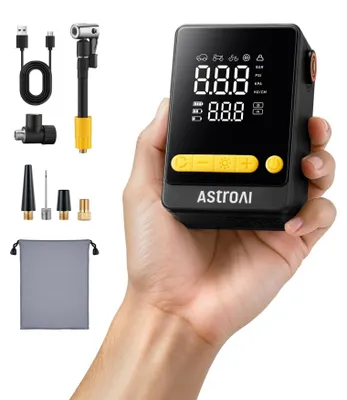 Immagine prodotto di Pompa per bicicletta AstroAI, pompa d'aria elettrica, 150 PSI, pompa d'aria wireless a batteria – nera